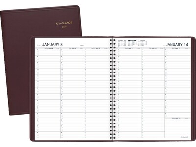 2024 AT-A-GLANCE 8.25" x 11" Weekly Appointment Book, Winestone (70-950-50-24)