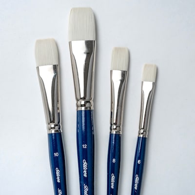 Silver Brush Bristlon Short Handle Brights Brushes, 4/Set (SLVBR1959)