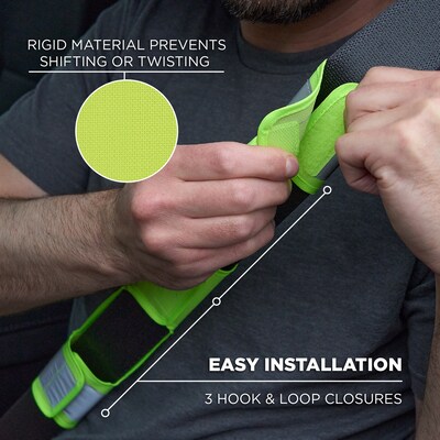 Ergodyne GloWear 8105 High Visibility Seat Belt Cover, Lime, 2/Pack (29034)