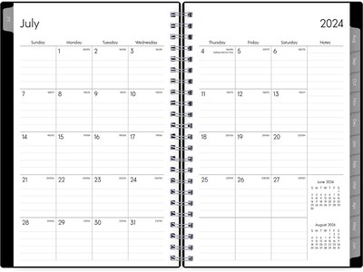 2024-2025 Blue Sky Enterprise 5" x 8" Academic Weekly & Monthly Planner, Plastic Cover, Black (130611-A25)