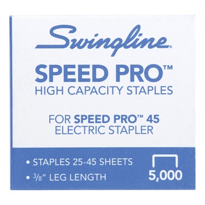 Swingline Speed Pro 3/8" Length High Capacity Staples, Full Strip, 5000/Box (35465)