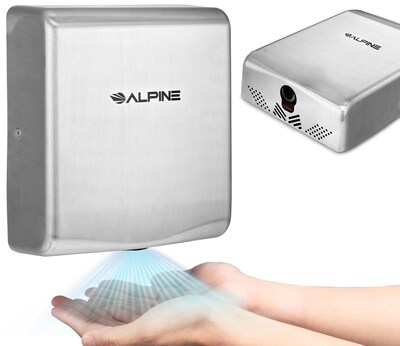 Alpine Industries Willow Commercial High Speed 110V Automatic Electric Hand Dryer, Stainless Steel (405-10-SSB)