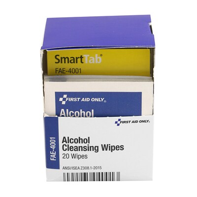 SmartCompliance First Aid Only Alcohol Pads, 2" x 2", 20/Box (FAE-4001)