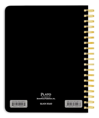 2025-2026 Plato Black Solid 6 x 7.75 Academic Year Weekly Planner, Black (9798330700073)
