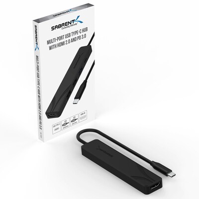 Sabrent 5-Port USB-C Hub, Black (HB-TC5P)