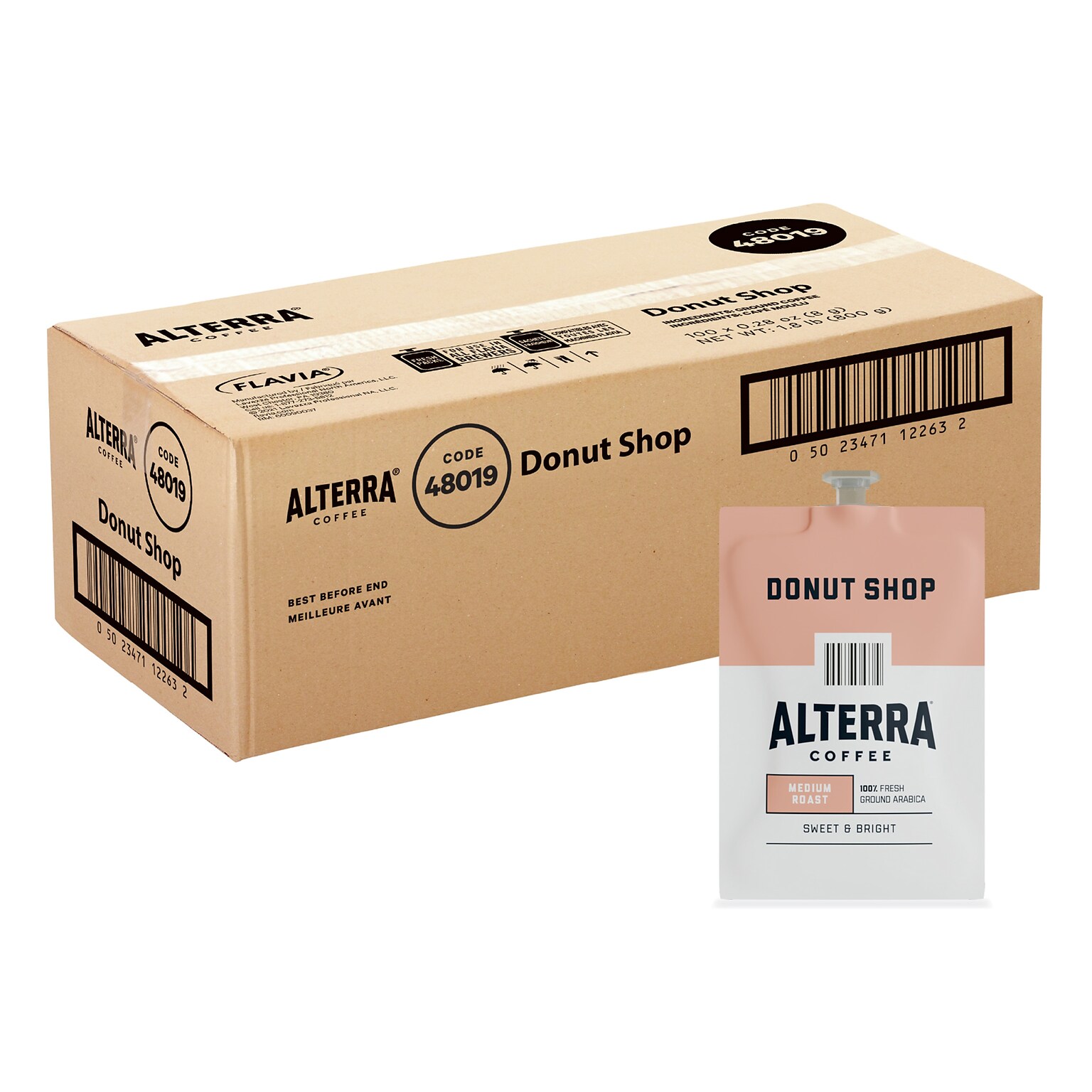 Alterra Donut Shop Blend Coffee Flavia Freshpacks, Medium Roast, 100/Carton (MDRA200)