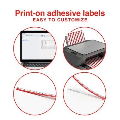 Staples Print & Apply Label Dividers, White, 8-Tabs, 5 Sets (ST63053)