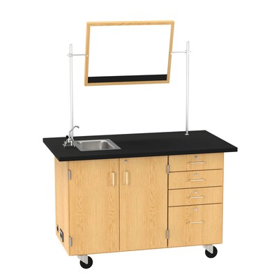 Diversified Woodcrafts Oak Wood Demonstration Center with Sink and Fixtures (4342K)