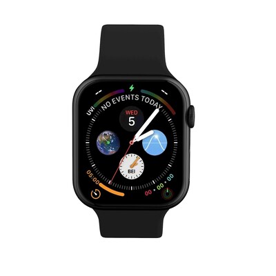 LAX Dual Clasp Silicone Band for Apple Watch, Black