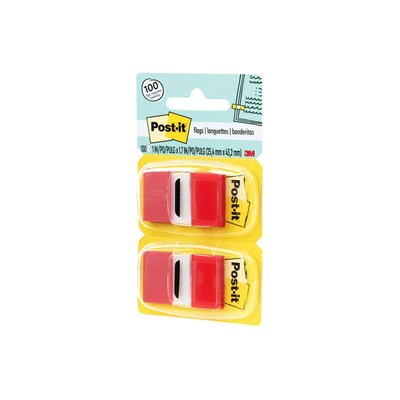 Post-it® Flags Value Pack, 1" x 1.7", Red, 50 Flags/Dispenser, 12 Dispensers/Box (680-RD12)