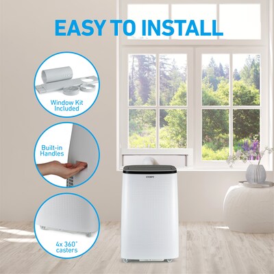 Coby 115-Volt 15,000 BTU (10,800 BTU DOE) Portable Air Conditioner, with Remote, White (CBPAC1080H)