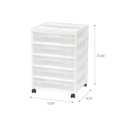 Iris 5-Drawer Storage Cart, White (587684)