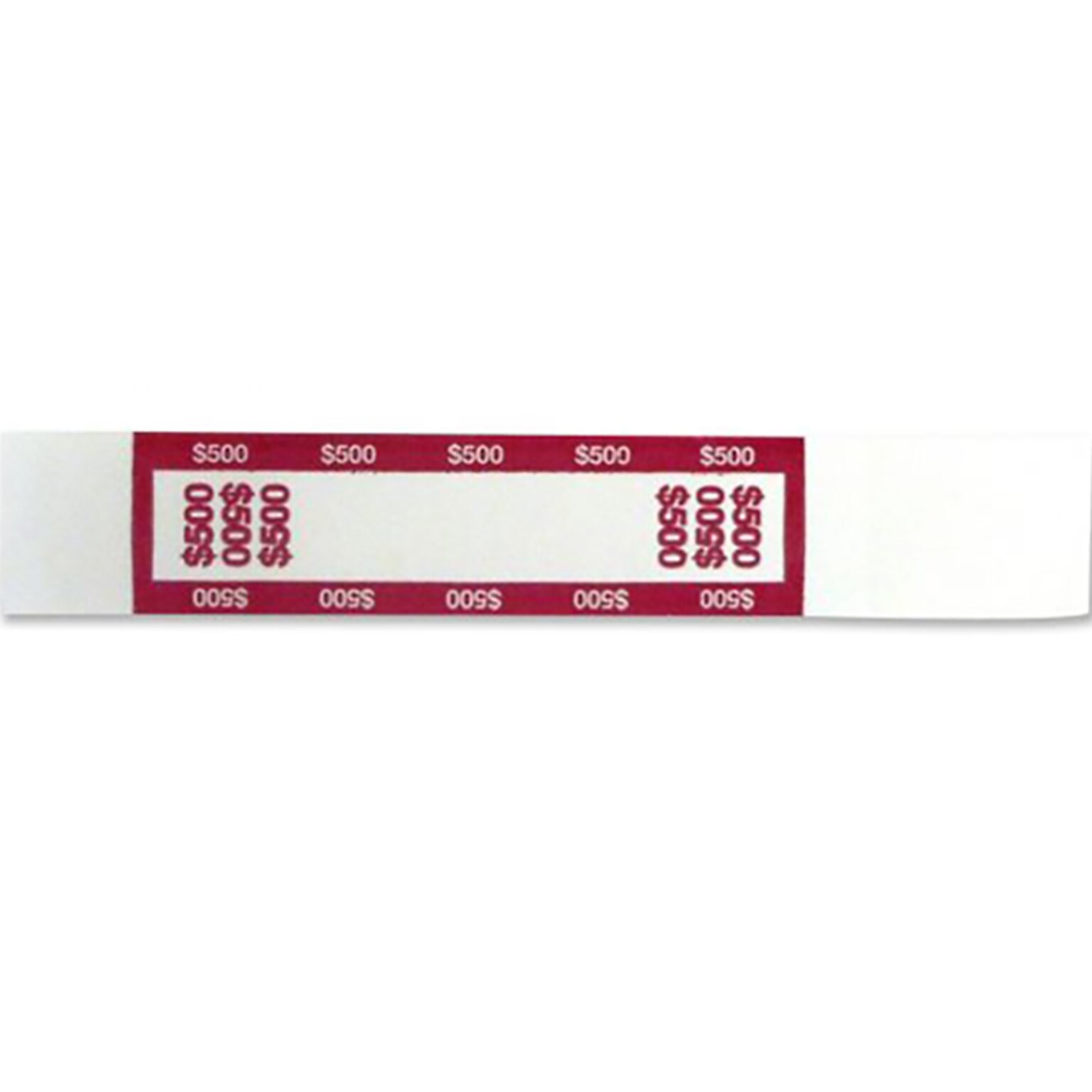 CONTROLTEK $500 Currency Strap, White/Red, 1000/Pack (560019)