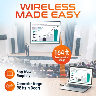 Delton E2 Wireless Transmitter and Receiver, Portable HDMI Extender, Gray (DTEHDMI2)