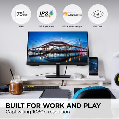 ViewSonic 24 75Hz LCD Monitor, Black (VA2409M)