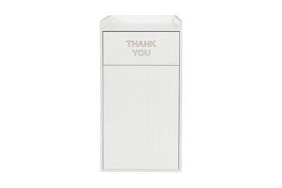 Alpine Industries Wood Trash Can, 40 Gallon, White, 2/Pack (476-WHI-2PK)