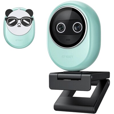 EMEET Piko HD 4K 8MP Webcam, Adjustable Mount, Green (EMDKGB-LD)