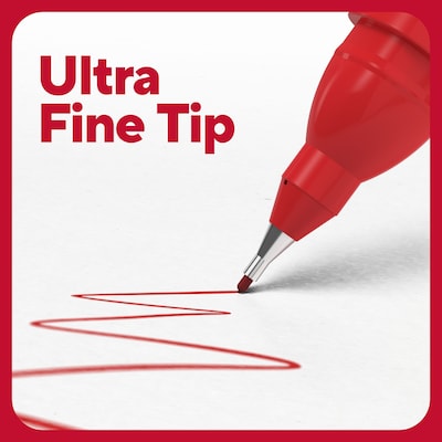 TRU RED™ Pen Permanent Markers, Fine Tip, Black, 12/Pack (TR54533-CC)