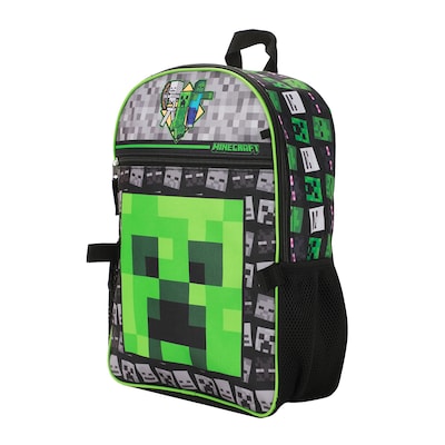 Bioworld Minecraft Kids 5-Piece Backpack Set, Large, Multicolor (B1Y7UR9MNCSB00)