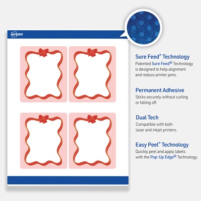 Avery Rectangle Multipurpose Labels, 4" x 3-1/3", White, 40/Pack (19479370573)