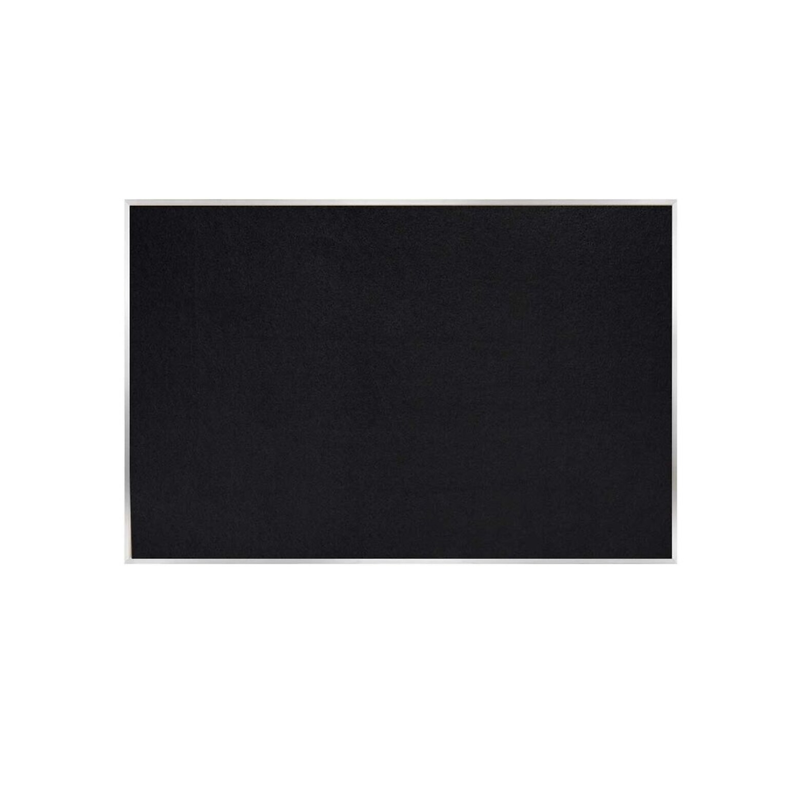 Ghent Recycled Rubber Bulletin Board, Satin Aluminum Frame, 4H x 7 4W, Black (ATR47-BK)