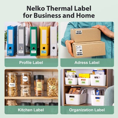 Nelko Thermal Labels for PM220 Label Maker, 50 x 50mm, 2 Rolls/Set, Transparent (US-5050TR-2R)