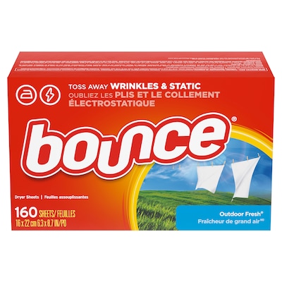 Bounce Outdoor Fresh Softener Dryer Sheets, 160/Box (80168)