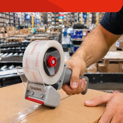 Staples Heavy-Duty Packing Tape Dispenser, 2” Grip, Durable Steel Frame