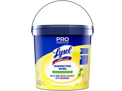 Lysol Pro Disinfecting Wipes, Lemon & Lime Blossom Scent, 800 Wipes/Canister, 2 Canisters/Carton (19200-99856CT)