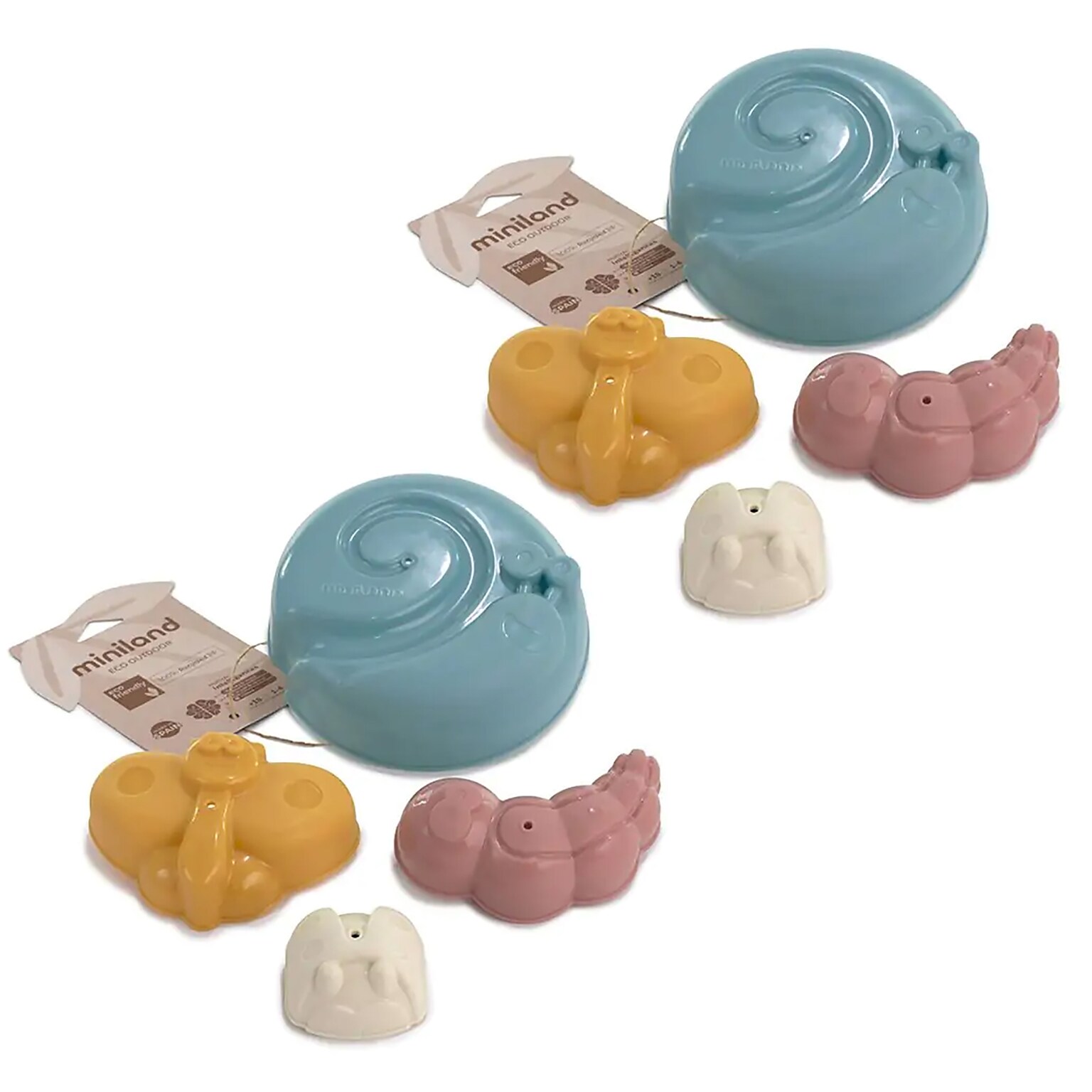 Miniland ECO Sand Molds, 4 Pieces Per Set, 2 Sets (MLE32263-2)