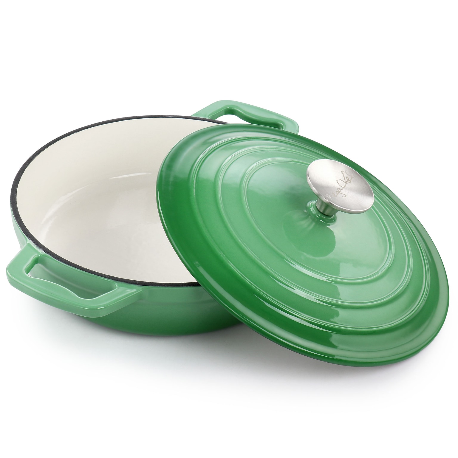 MegaChef Cast Iron 2 Quart Dutch Oven, Green (936119982M)