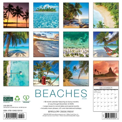 2026 Willow Creek Beaches 12 x 12 Monthly Wall Calendar (50118X)