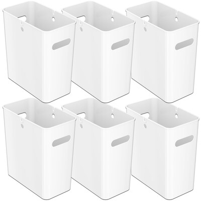 iTouchless SlimGiant Polypropylene Trash Can with no Lid, Polar White, 4.2 gal., 6/Pack (SG102Wx6)