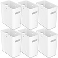 iTouchless SlimGiant Polypropylene Trash Can with no Lid, Polar White, 4.2 gal., 6/Pack (SG102Wx6)