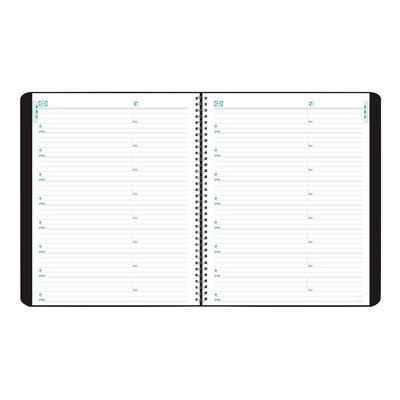 2025 Blueline Plan & Link 7.25" x 9.25" Monthly Planner, Faux Leather Cover, Black (C1200.81T)