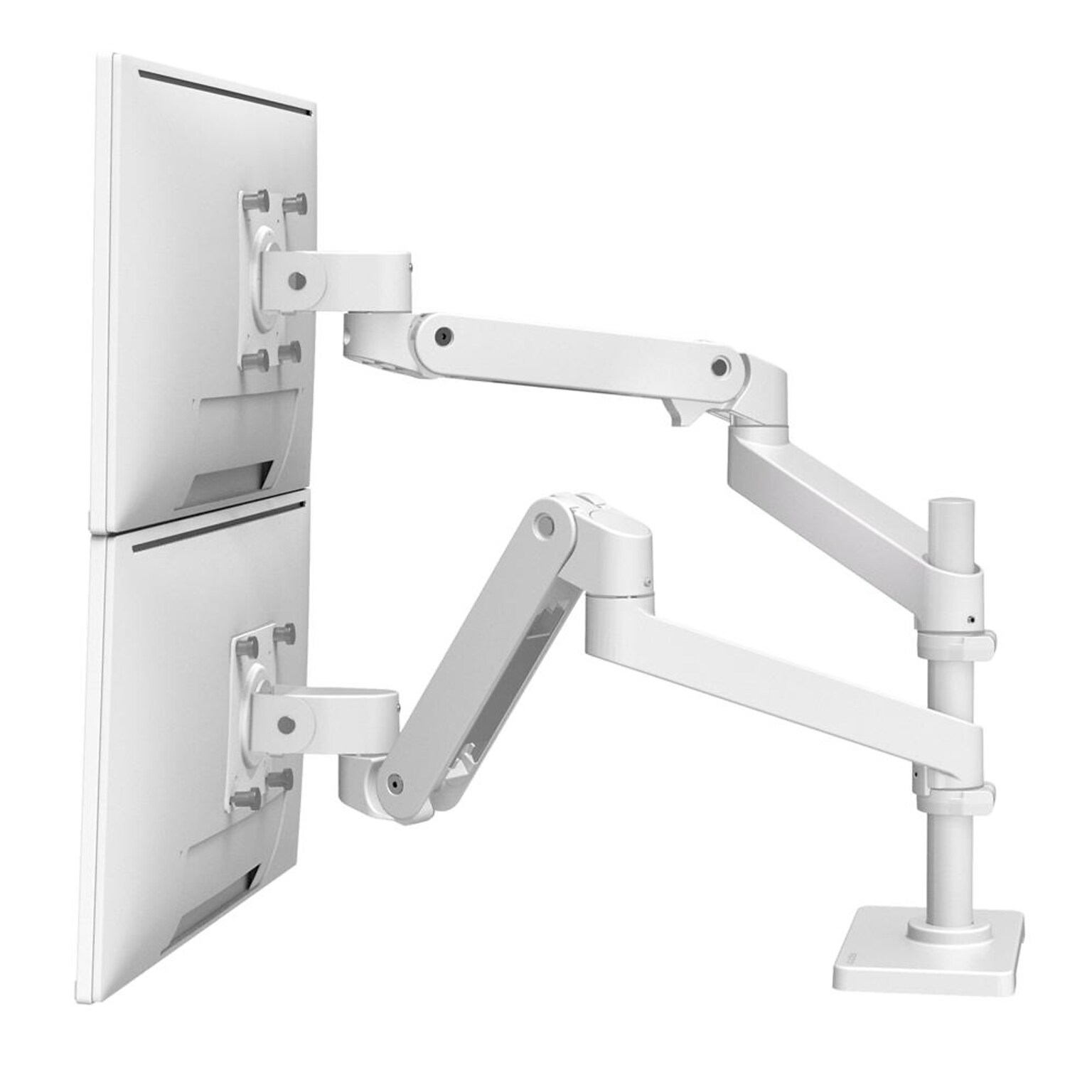 Ergotron LX Pro Adjustable Dual Monitor Arm, Stacking, Up to 24, White (45-690-290)
