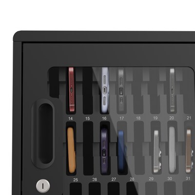 Luxor CellGuard Lockable 32-Unit Cell Phone Cabinet, Black Powder Coated Steel (CHZZ001)