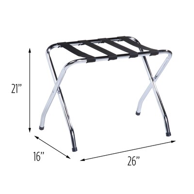 Honey-Can-Do Luggage Rack, 16"W, Chrome (TBL-01817)