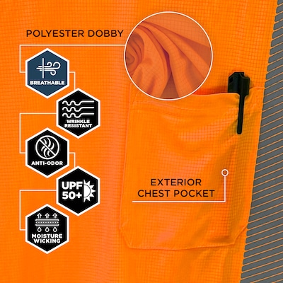 GloWear 8294BK High Visibility Short Sleeve Black Bottom T-Shirt, ANSI Type R Class 2, Orange, 4XL (22288)