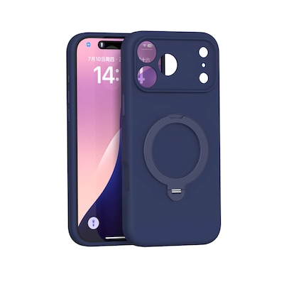 SaharaCase MagSafe Silicone Phone Case for iPhone 18 Pro Max, 360-Degree Kickstand, Wireless Charging, Dark Blue (CP01187)