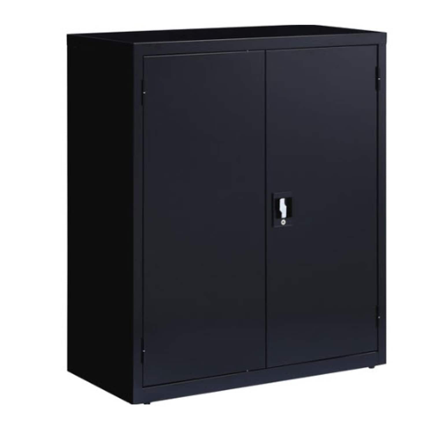 Lorell Fortress Series 3-Shelf Storage Cabinet,36W x 18D x 42H, Black (LLR41305)