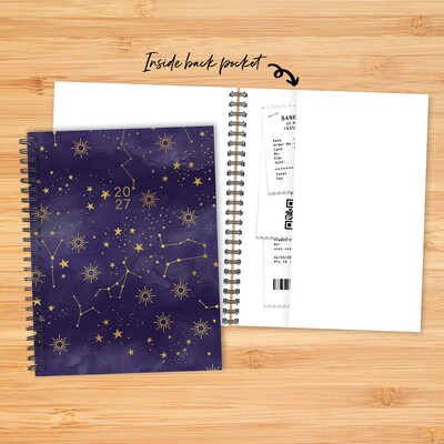 2027 Willow Creek Starry Night 6.5" x 8.5" Calendar Year Weekly & Monthly Standard Planner, Assorted Colors (66348)