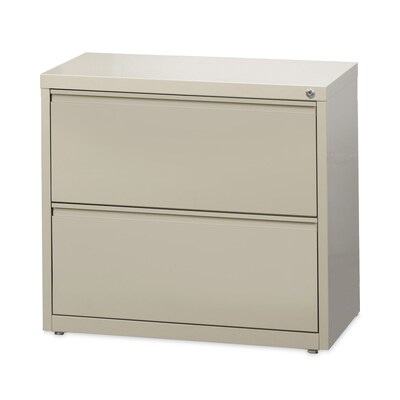 Hirsh Industries® Lateral File Cabinet, 2 Letter/Legal/A4-Size File Drawers, Putty, 30 x 18.62 x 28