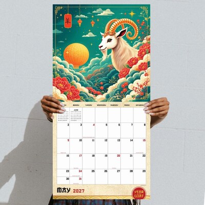 2027 TF Publishing Year of the Goat 12" x 12" Monthly Wall Calendar, Multicolored (27-1136)