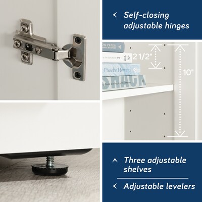 Sauder HomePlus 71"H Storage Cabinet with 5 Shelves, Soft White (443281)