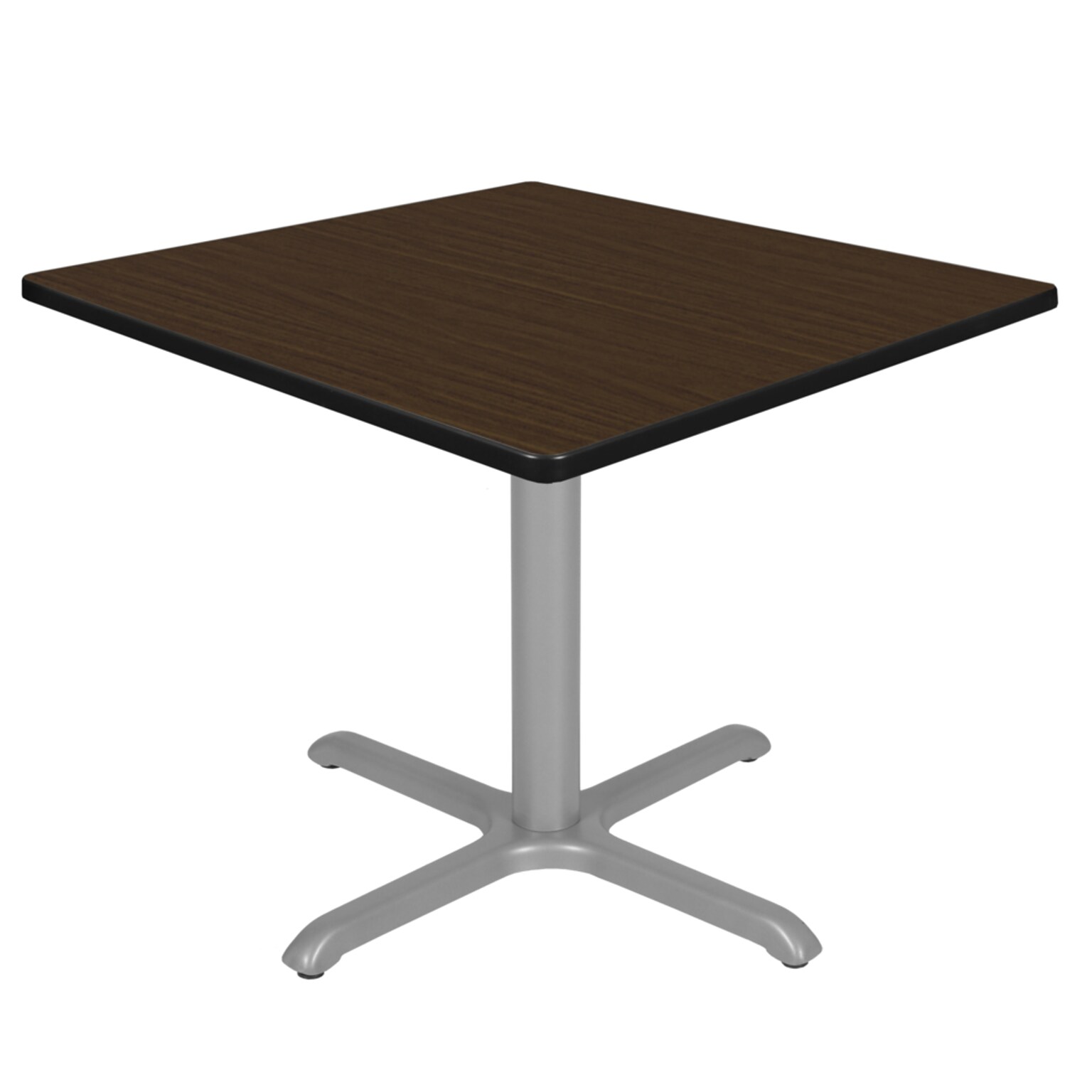 Regency Cain 36 Square X-Base Breakroom Table, Medium, Neo Walnut Top/Grey Legs (TB3636NWGY)
