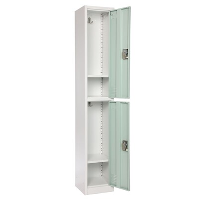 AdirOffice 72 2-Tier Misty Green Storage Locker, 4/Pack (ADI629-202-MGRN-PKG-4)