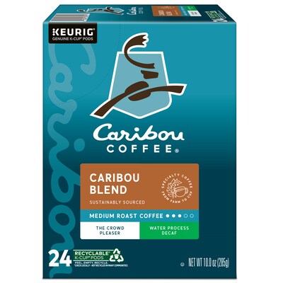 Caribou Blend Decaf Coffee Keurig® K-Cup® Pods, Medium Roast, 96/Carton (10311)