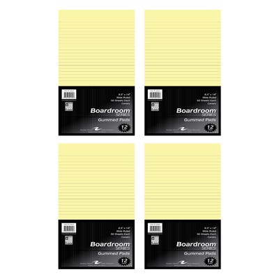 Roaring Spring Paper Products Boardroom Series Notepad, 8.5 x 14, Wide Ruled, Canary, 50 Sheets/Pad, 48 Pads/Carton