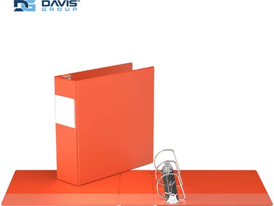 Davis Group Premium Economy 3" 3-Ring Non-View Binders, D-Ring, Orange, 6/Pack (2305-19-06)